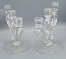 Pair etched glass for sale  Fort Lauderdale