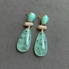 Brincos femininos da moda verde ametista prasiolita amazonita brinco joia comprar usado  Enviando para Brazil