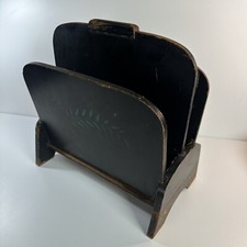Porta-revistas vintage de madeira de nogueira alça de transporte de madeira móveis Montana comprar usado  Enviando para Brazil