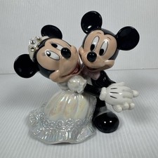 Estatueta de porcelana/topper de bolo Disney Mickey e Minnie Mouse noiva e noivo comprar usado  Enviando para Brazil