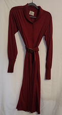 Vestido suéter vintage Ciao Ltd lã vermelha malha de seda com cinto tamanho 8 comprar usado  Enviando para Brazil