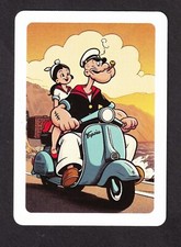 1 LARGA TROCA MODERNA CARTÃO DE JOGO POPEYE O MARINHEIRO HOMEM CACHIMBO DE FUMAR ~ NA SCOOTER, usado comprar usado  Enviando para Brazil
