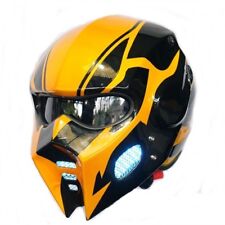 CAPACETE DE MOTOCICLETA PERSONALIZADO WOLF BUMBLE-BEE BRILHANTE B&Y 3 LÂMPADAS ROBÔ ROSTO ABERTO NOVO  comprar usado  Enviando para Brazil