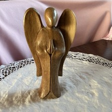 Wooden angel figurine for sale  POOLE