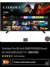 Toshiba fire inch for sale  CLACTON-ON-SEA