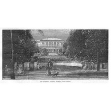 ALEMANIA La Kurhaus, terraza y jardín del casino en Homburg - impresión antigua 1887 segunda mano  Embacar hacia Mexico