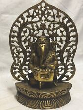 Vintage Hindu Lord Ganesha com Estatueta de Latão Harmônio - Exibição de Parede ou Mesa 9” comprar usado  Enviando para Brazil