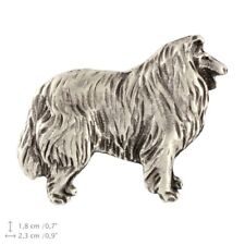 Używany, Owczarek Szkocki Długowłosy - posrebrzana broszka z wizerunkiem psa Art Dog  na sprzedaż  PL