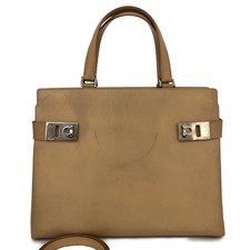 Bolsa tote Salvatore Ferragamo Gancini couro 2 vias ombro marrom/2BH2632 comprar usado  Enviando para Brazil
