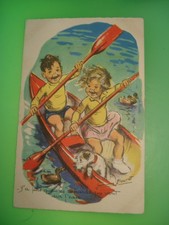 Cpa enfants barque d'occasion  Cholet