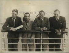 Usado, 1937 Press Photo equipe inglesa de tênis de gramado chegando na SS Queen Mary comprar usado  Enviando para Brazil