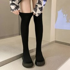 Botas femininas plataforma acima do joelho meias de malha elástica botas longas parte inferior grossa comprar usado Botas femininas plataforma acima do joelho meias de malha elástica botas longas parte inferior grossa comprar usado  Enviando para Brazil