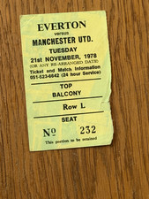Ticket 1978 everton for sale Ticket 1978 everton for sale  DUNMOW