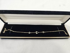 Tornozeleira vintage de ouro amarelo 14k com três corações 9,25" comprar usado  Enviando para Brazil