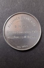 medalha vintage de prata esterlina Alliance Francaise Grand Concours 1941, Tiffany Co, usado comprar usado  Enviando para Brazil