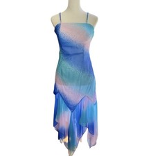Vestido midi Y2K Tiffany assimétrico com miçangas sereia fada lenço bainha tamanho 6 comprar usado  Enviando para Brazil