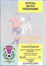 Meadowbank thistle stenhousemu for sale  CUPAR