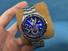Relógio masculino Seiko Flightmaster Pilot cronógrafo mostrador azul V667-8120 quartzo comprar usado  Enviando para Brazil