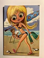 Cartolina ragazza spiaggia usato  Roma