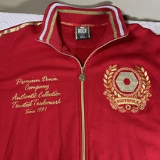 Usado, Jaqueta de atletismo Southpole masculina XXL vintage com zíper completo bordada Y2K hip hop ouro vermelho** comprar usado  Enviando para Brazil