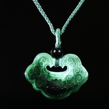 Usado, Pingente de flor de lótus verde jadeíta 100% natural grau A certificado AS70827 comprar usado  Enviando para Brazil
