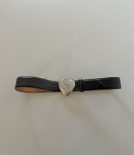 Fivela de cinto coração vintage Tony Lama couro preto prata faroeste 32 1995 anos 90, usado comprar usado  Enviando para Brazil