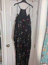 Floral black jumpsuit for sale  WIGAN