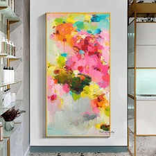 Pintura de parede grande sobre tela feita à mão a óleo vertical arte abstrata decorativa comprar usado  Enviando para Brazil