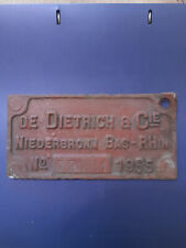 Plaque wagon dietrich. d'occasion  Fumay