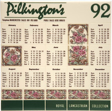 Vintage pilkingtons calendar for sale  MILTON KEYNES