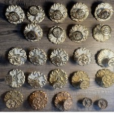 22-1960 Vintage 2 Peças Decorativa Floral Flor Metal Gaveta Puxa Mistura de Ferragens comprar usado  Enviando para Brazil