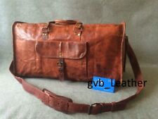 Bolso S deportivo de lona de cuero real para hombre equipaje de viaje fin de semana de lona segunda mano  Embacar hacia Mexico