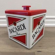 Refrigerador de gelo vintage Bacardi rum caixa quadrada 18cm x 18cm x 18cm vermelho/branco sem danos comprar usado  Enviando para Brazil