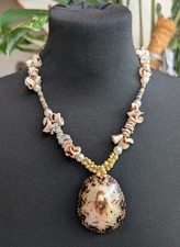 Halskette muschelkette handarb gebraucht kaufen  Aachen