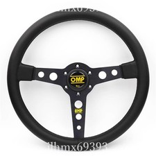 Volante personalizado universal plano 14 polegadas corrida couro preto comprar usado  Enviando para Brazil