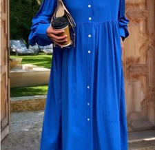 Usado, Vestido oversized Cozinen feminino azul em camadas painel reunido tamanho XL novo sem etiquetas comprar usado  Enviando para Brazil