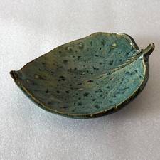 Porta-joias folha bugiganga saboneteira arte cerâmica feito à mão decorativo assinado vintage, usado comprar usado  Enviando para Brazil