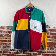 Camisa Vintage Tommy Hilfiger Tamanho XL Colorblock Manga Longa Be You Button Down comprar usado  Enviando para Brazil