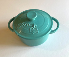 Mini caçarola de forno holandesa de ferro fundido esmaltado Fiesta turquesa 0,35 qt comprar usado  Enviando para Brazil