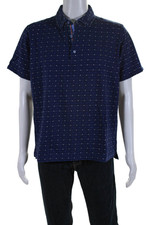 Camisa polo masculina listrada azul algodão grande manga curta gola Robert Graham comprar usado  Enviando para Brazil