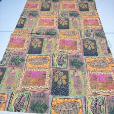Tecido estofado sykel vintage 884 anos 90 verde rosa peixe floral 43x109 3 jardas comprar usado  Enviando para Brazil