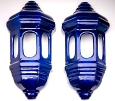 Par de Arandelas de Parede de Cerâmica Azul Cobalto, Estilo Lanterna Arquitetônica Esmaltada 15 polegadas comprar usado  Enviando para Brazil