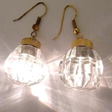Brincos vintage transparente bola discoteca facetada tom dourado tampa piscando luzes piscando comprar usado  Enviando para Brazil