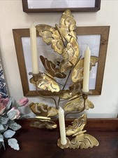 Usado, Antigo Lg Home Interior Bronze Borboletas 3 Castiçais Decoração de Parede Casa de Campo Boho comprar usado  Enviando para Brazil
