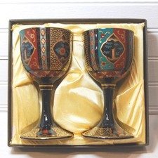 Vintage Arita Ware Japonês Koimari Porcelana Copos de Vinho conjunto de dois na caixa comprar usado  Enviando para Brazil