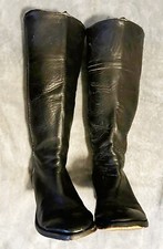 Botas vintage de couro preto, cowboy, motociclista, equitação, pirata, teatro, tamanho 11 comprar usado  Enviando para Brazil
