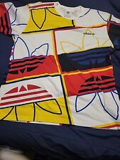 Usado, Adidas Hombre Originales AOP Camiseta Manga Corta Blanco Multicolor Trifolio XL   segunda mano  Embacar hacia Argentina