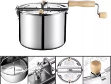 Nova máquina de pipoca manual de aço inoxidável prata 6 quartos. comprar usado  Enviando para Brazil