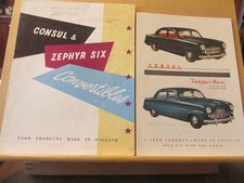 Lote de dois folhetos britânicos Ford Consul Zephyr com conversíveis SOMENTE VENDAS NOS EUA! comprar usado Lote de dois folhetos britânicos Ford Consul Zephyr com conversíveis SOMENTE VENDAS NOS EUA! comprar usado  Enviando para Brazil