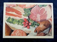 CARTOLINA CUCINA SALUMI CARNE MAIALE MACELLAIO 1947 MACELLERIA VIAROLO comprar usado  Enviando para Brazil